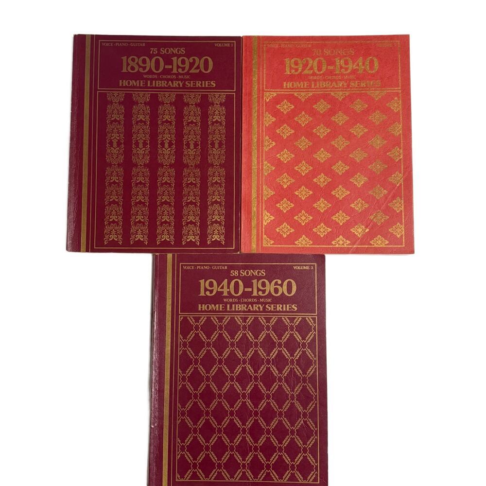 VTG Home Library Series 3 Books Set Voice Piano Guitar 1890-1960 Songs-203 Songs